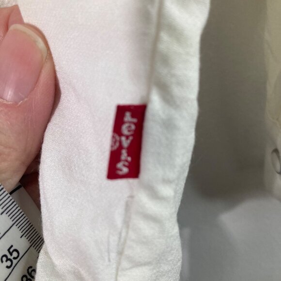 Womens Levis Western Pearl Snap Fringe Long Sleeve Shirt White S - Picture 8 of 9